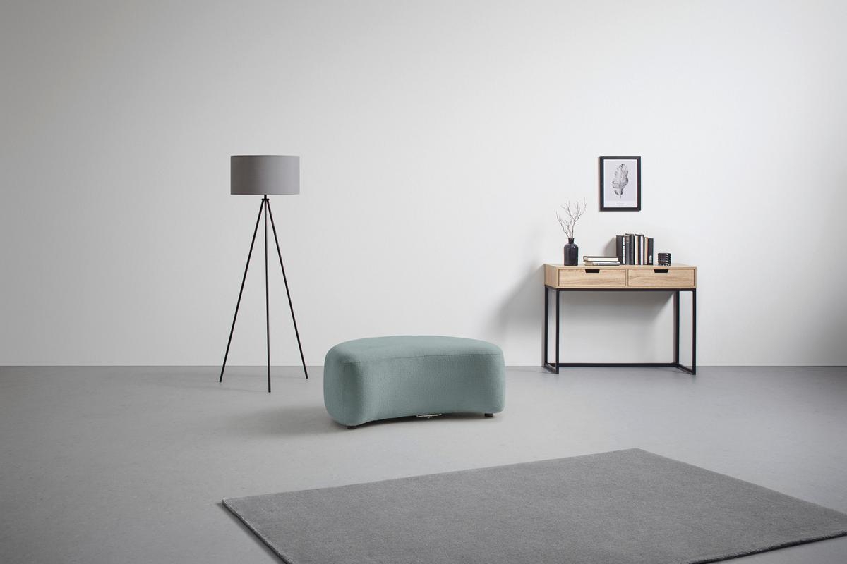 Hocker Leonas Blau - Schwarz/Hellblau, MODERN, Kunststoff/Textil (102/42/66cm) - Premium Living