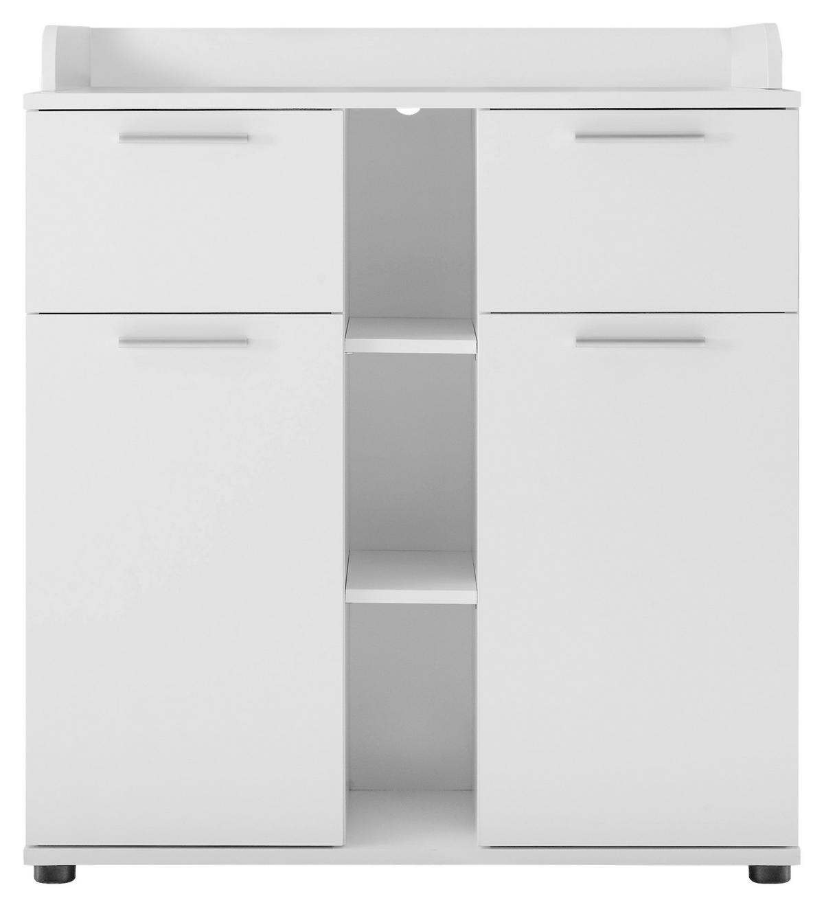 Previjalna Komoda Bibo, Bela - srebrne barve/bela, Konvencionalno, umetna masa/leseni material (89/101/78cm) - MID.YOU