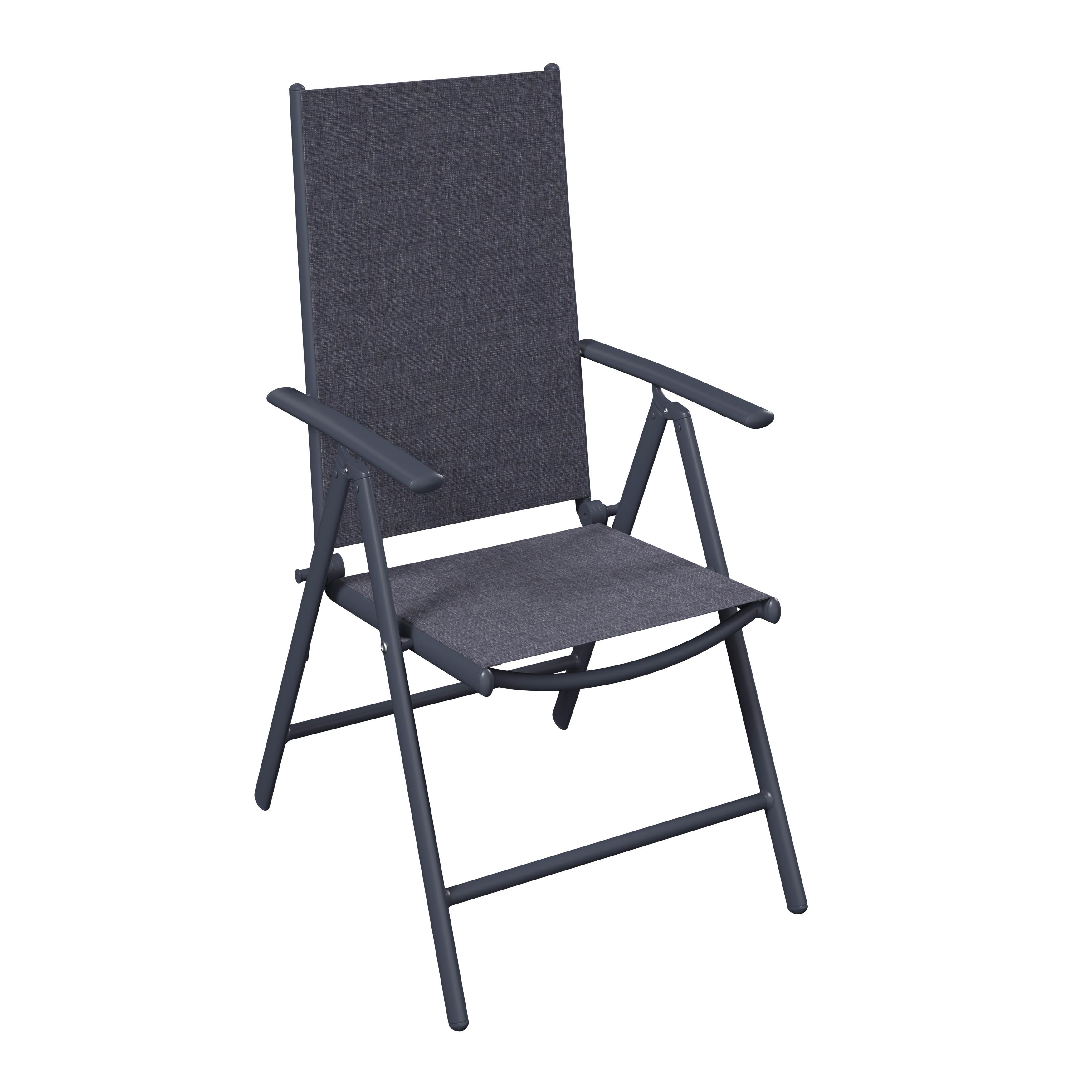 Vrtni Stol Niki, Antracit, Aluminij - temno siva/črna, Basics, kovina/umetna masa (56/106/54cm)