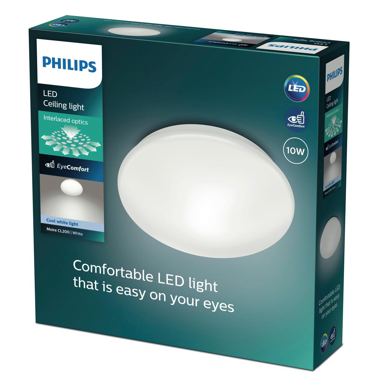 LAMPA SUFITOWA LED 68111100 MOIRE PHILIPS - biały, Basics, tworzywo sztuczne (28,2/28,2/6,2cm) - Philips