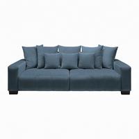 Bigsofa Petrol - Petrol/Schwarz, Modern, Holz (246/93/124cm) - Based