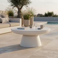 Loungetisch Kylix Weiß - Weiß, KONVENTIONELL, Stein (66/66/35cm) - Gardenson