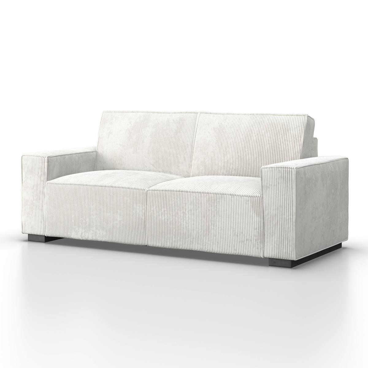 Sofa Liam Weiß Cord - Schwarz/Weiß, MODERN, Holz/Kunststoff (210/84/90cm) - Bessagi Home