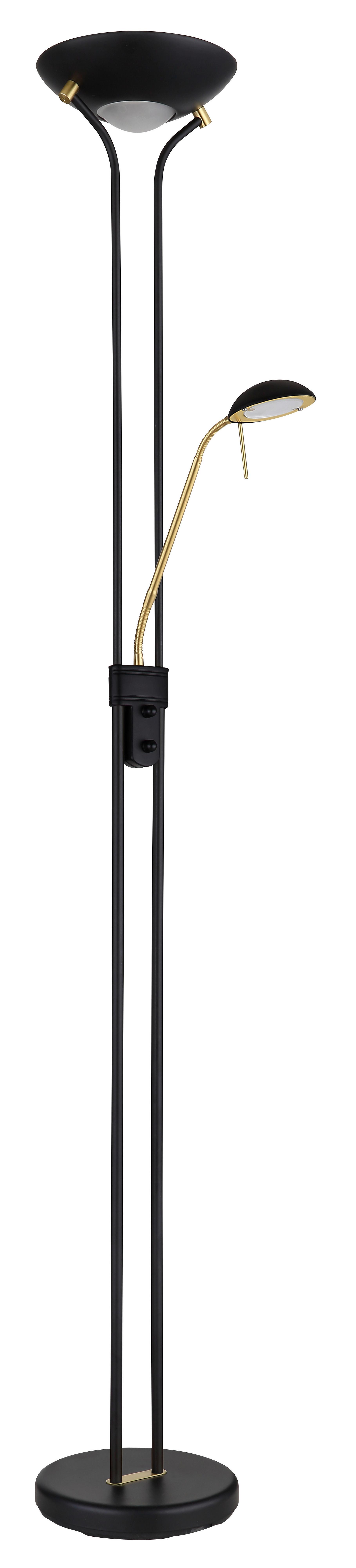 Podna Svjetiljka Leonas - boje mjeda/crna, Trend, staklo/metal (25,5/180cm) - Globo