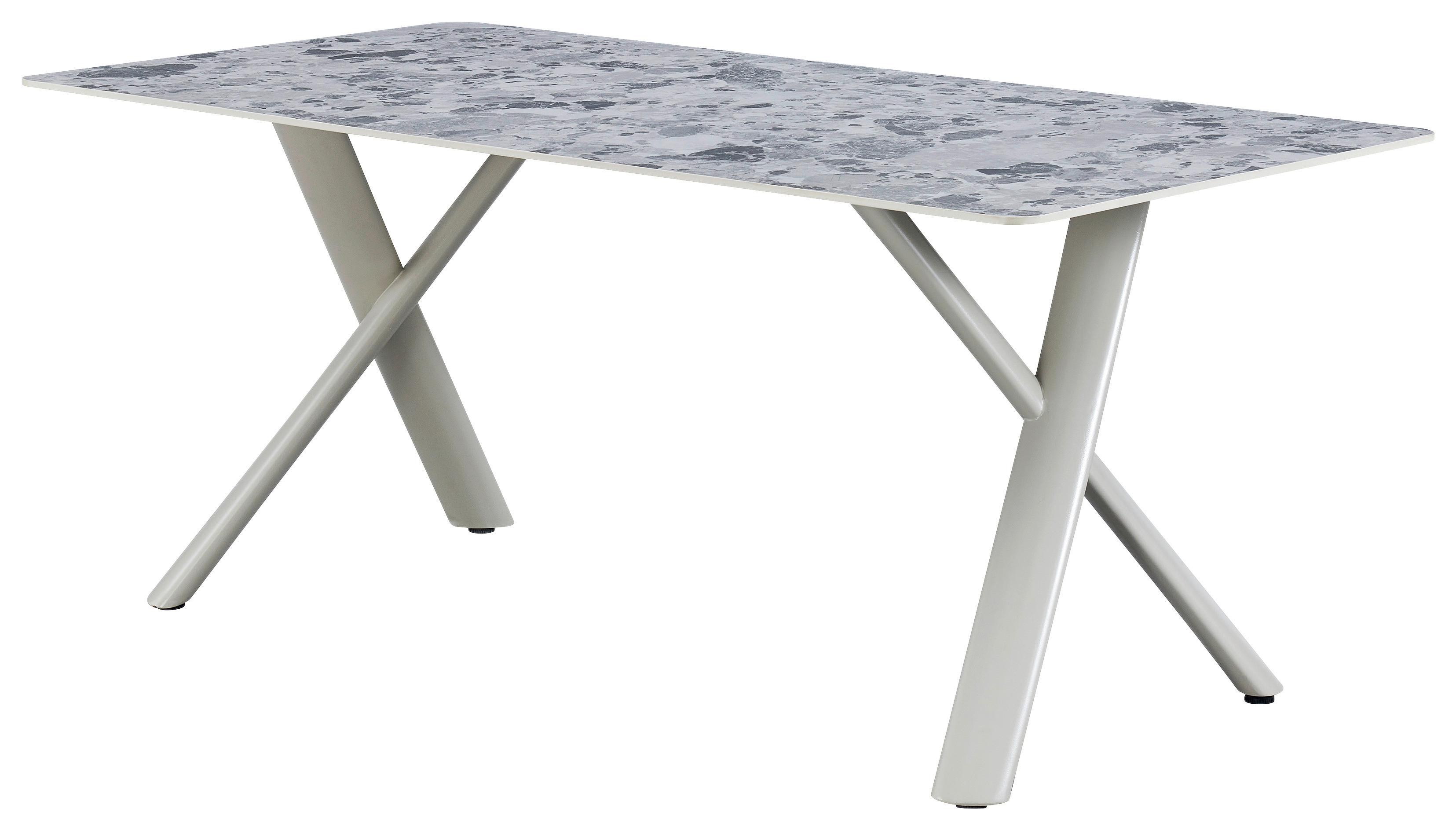 MATBORD ROBIN - beige/grå, Design, metall/sten (180/76/90cm) - Mömax