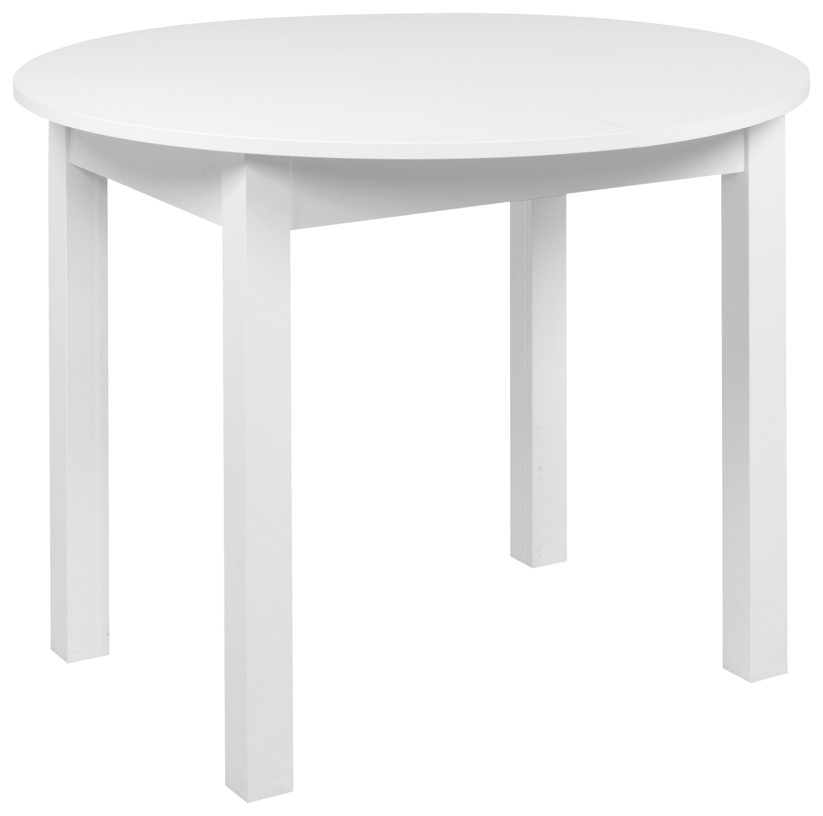 STÓŁ DO JADALNI COBURG 100 - biały, Basics, materiał drewnopochodny (100/75cm) - MID.YOU