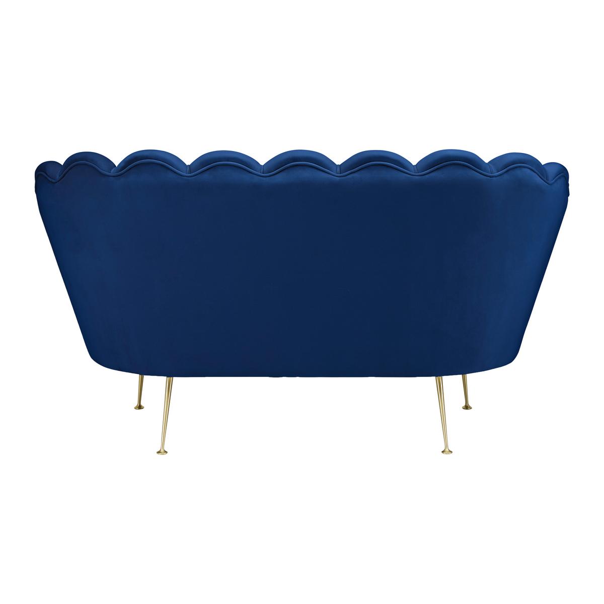 SOFA DWUOSOBOWA JELLINA - ciemnoniebieski/szampanowy, Modern, metal/tkanina (144/80/84cm) - Bessagi Home