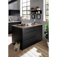 Insulă de bucătărie JAZZ - culoare lemn stejar/negru, Modern, material pe bază de lemn (140/90/90cm) - Modern Living