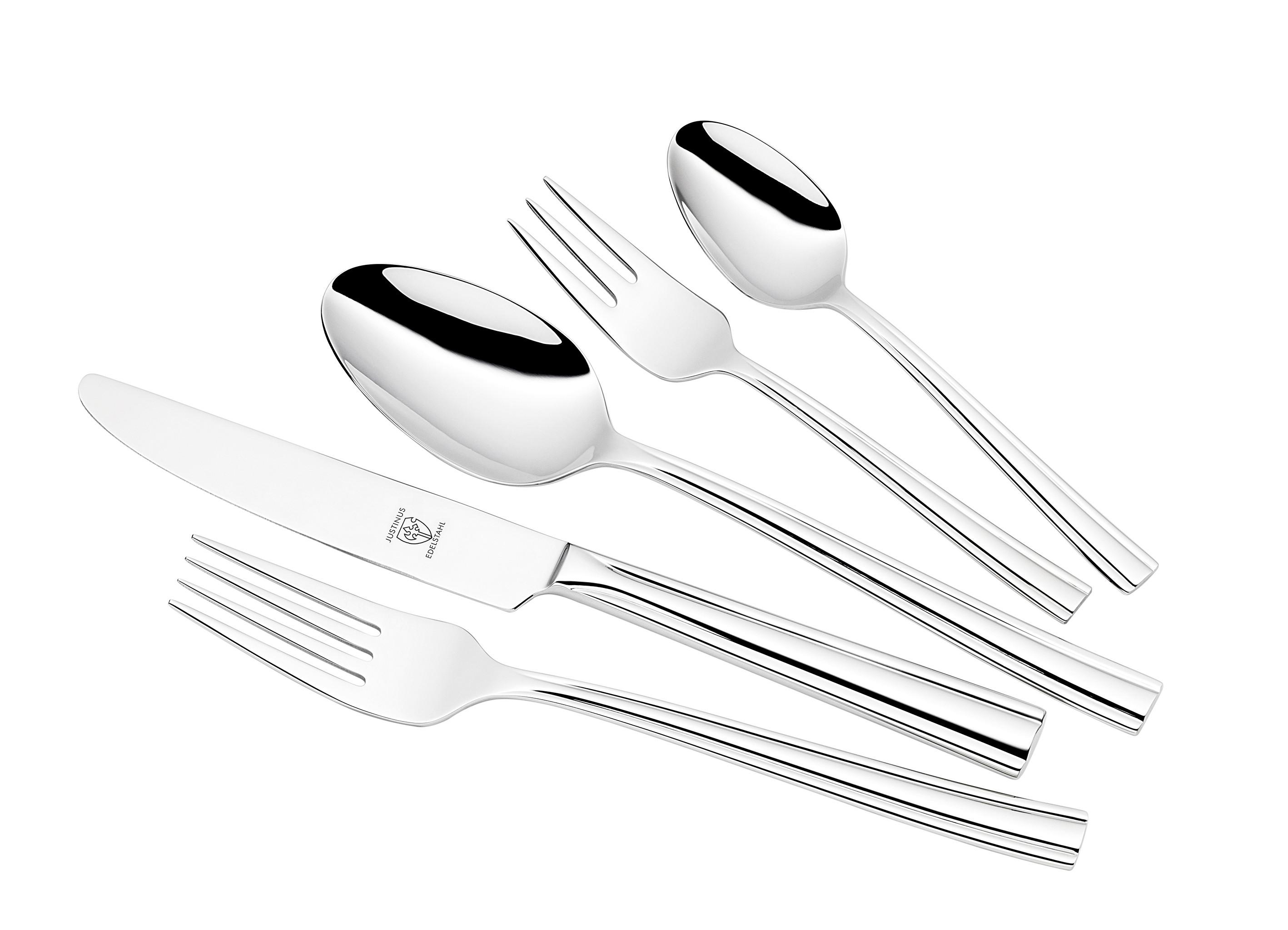 ZESTAW SZTUĆCÓW 630-550 - kolor stalowy, Basics, metal (43/25/5cm) - Justinus