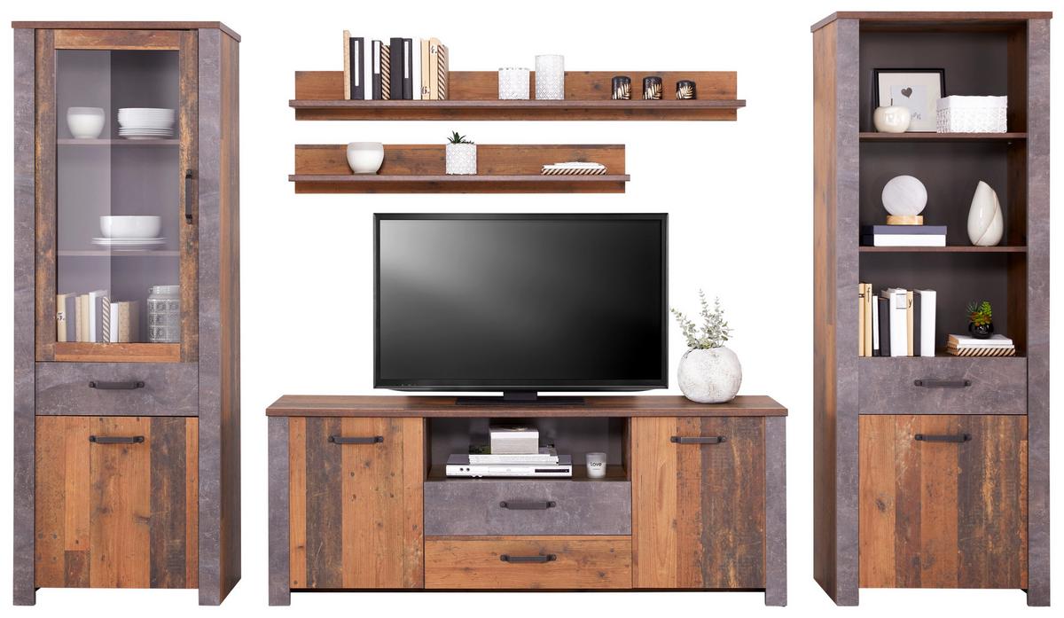 Tv Komoda Ontario - boje hrasta/tamno siva, Trend, drvni materijal/plastika (176/67,7/41,5cm) - Modern Living