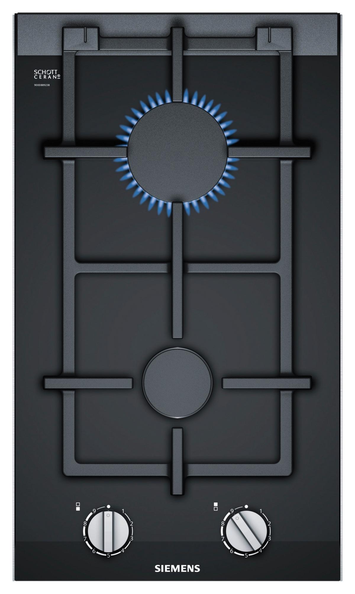 Gaskochfeld ER3A6BB70D Dominokochfeld, schwarz - Schwarz, KONVENTIONELL, Metall (30,2/4,7/52cm) - Siemens