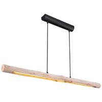 LAMPA WISZĄCA LED LEND - kolor naturalny/czarny, Design, materiał drewnopochodny/metal (120/8/150cm) - Novel