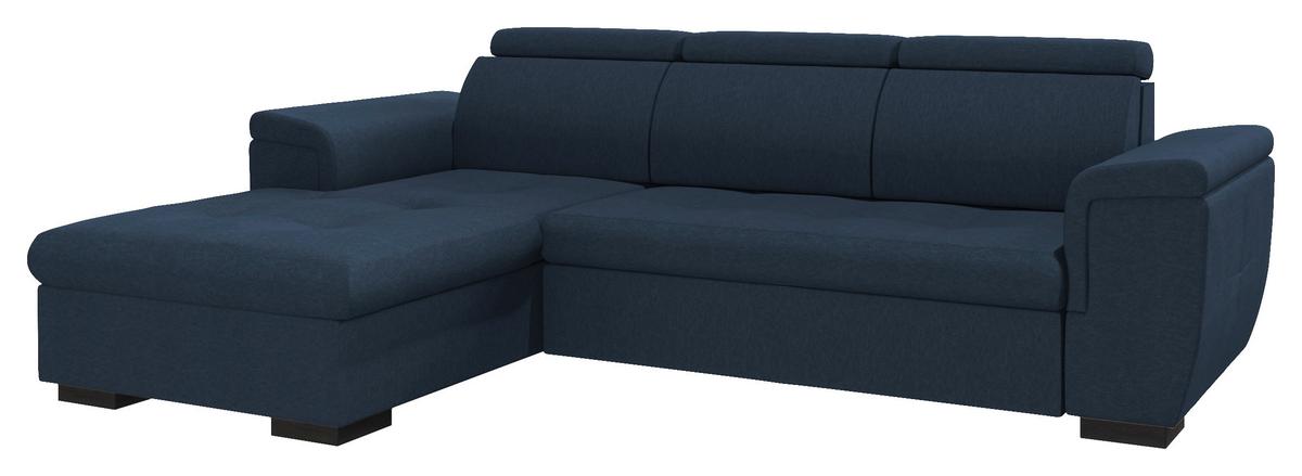 Sarokkanapé Paris - sötétkék/fekete, Modern, faalapú anyag/textil (180/100/275cm) - Mömax