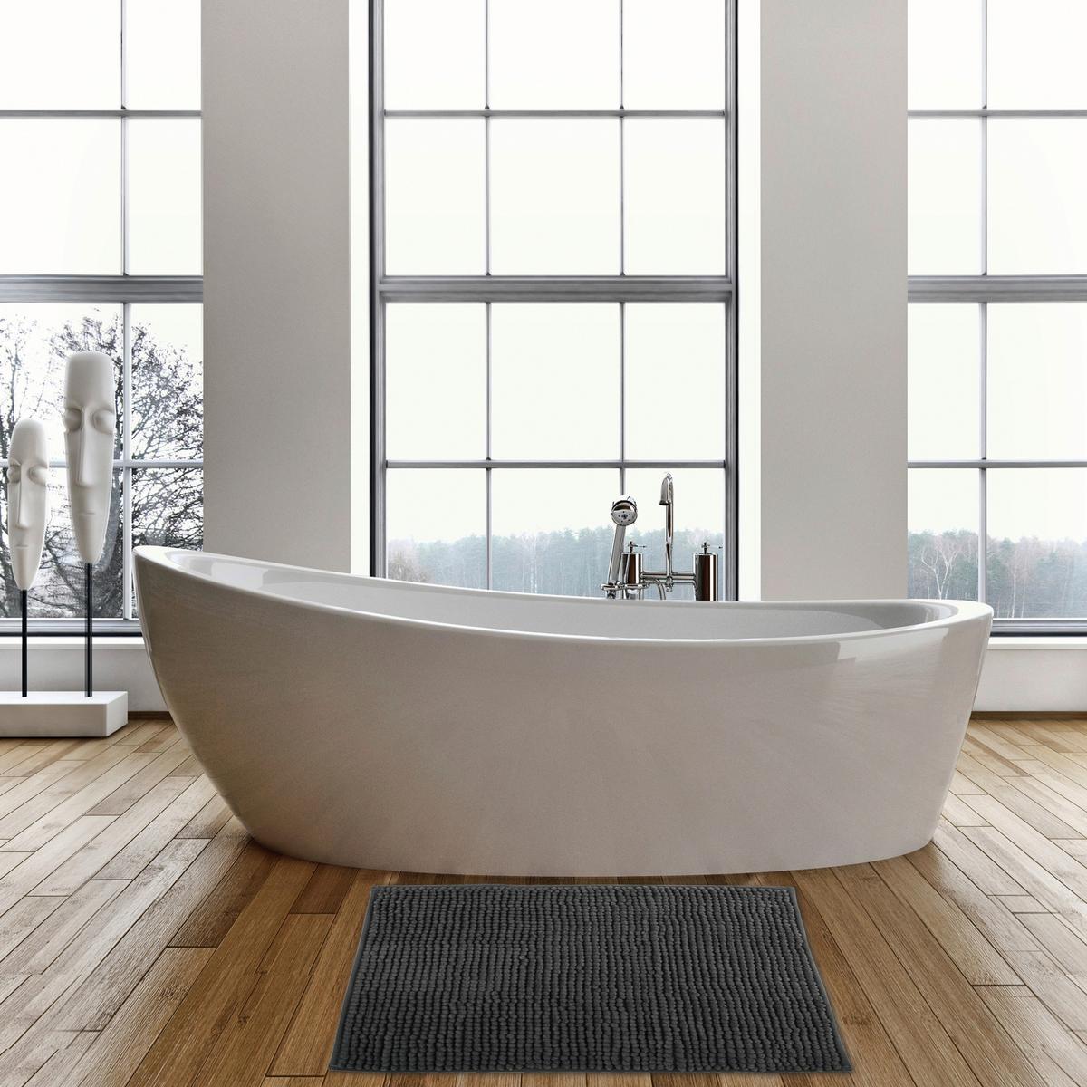 Badteppich 144501 Chenille - Grau, Konventionell, Textil (80/50cm) - Spirella