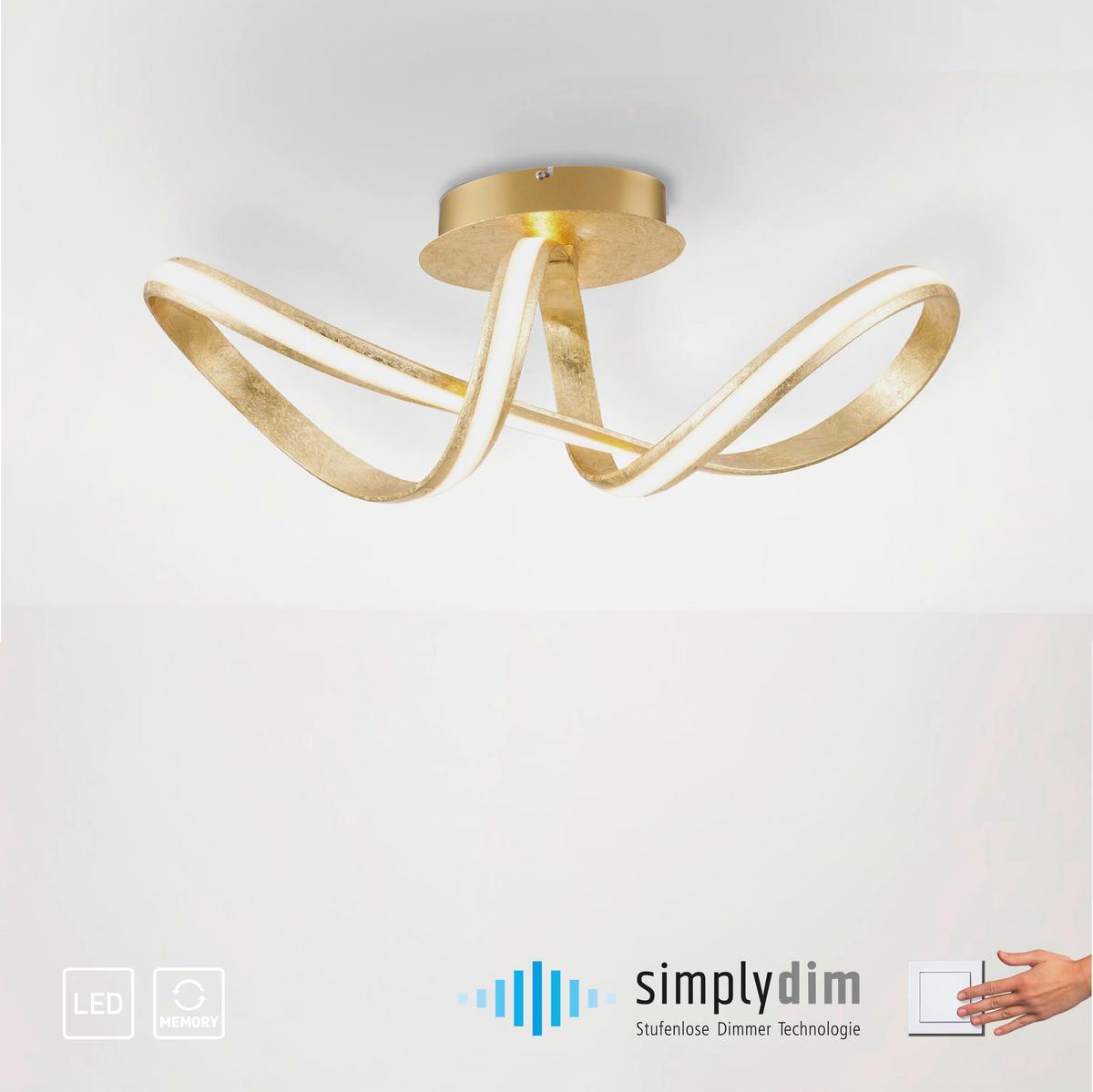 LAMPA SUFITOWA LED 8331-12 MELINDA - kolor złoty, Design, tworzywo sztuczne/metal (64/24/24,5cm) - Paul Neuhaus