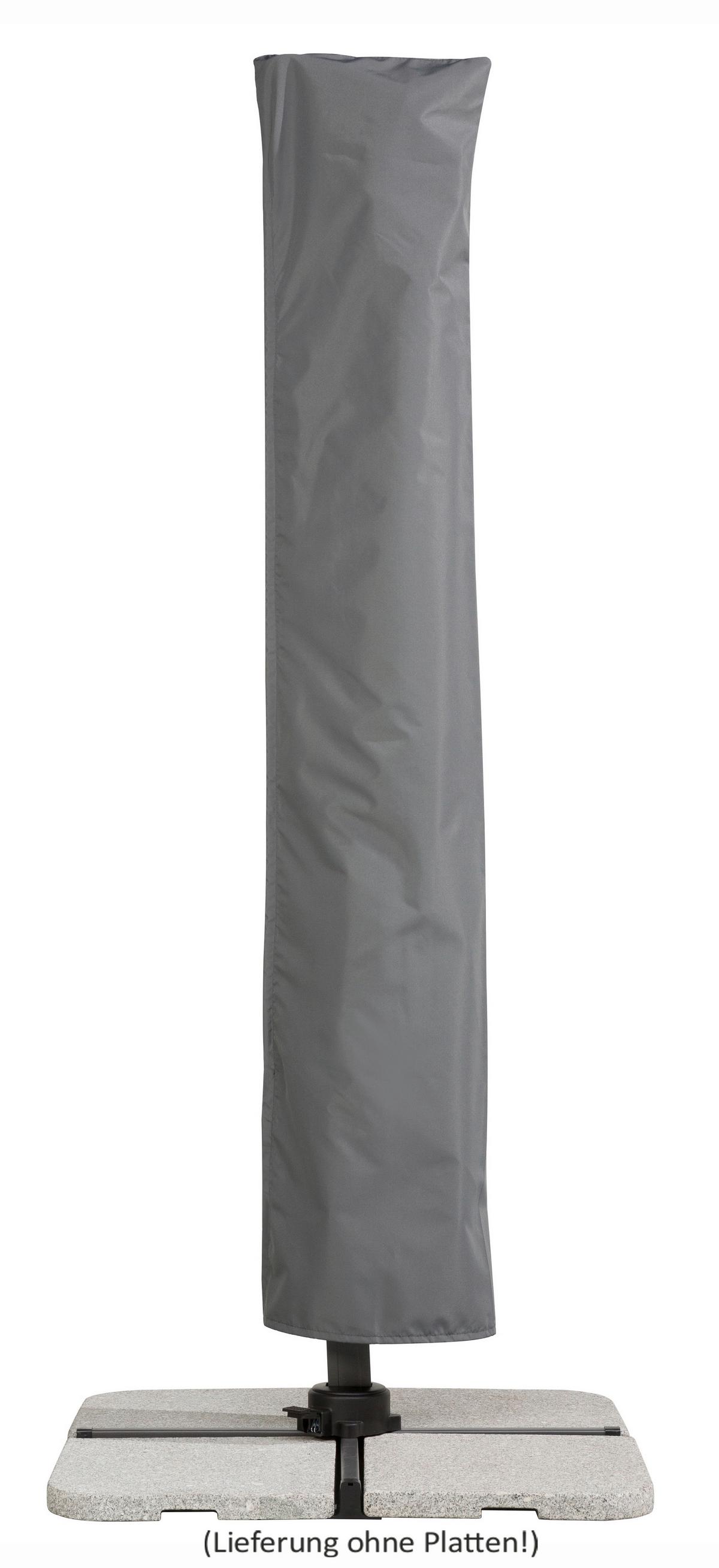 Ampelschirm Rhodos ca. 358x263 x300 cm Naturfarben - Anthrazit/Naturfarben, Basics, Textil/Metall (358/263/300cm) - Schneider