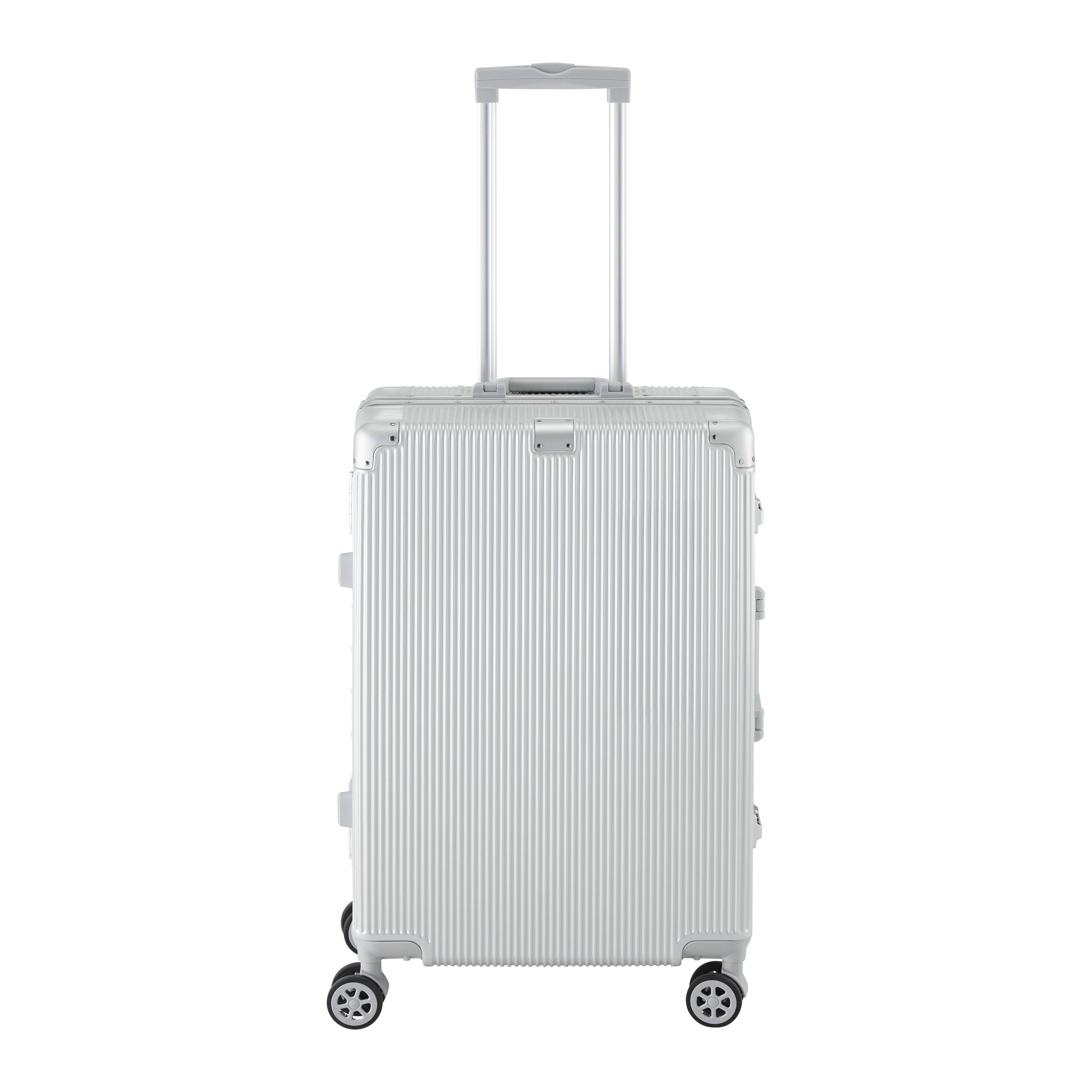 Reisekoffer Miami M Silberfarben - Silberfarben, MODERN, Kunststoff/Textil (44/27/68cm) - Mömax