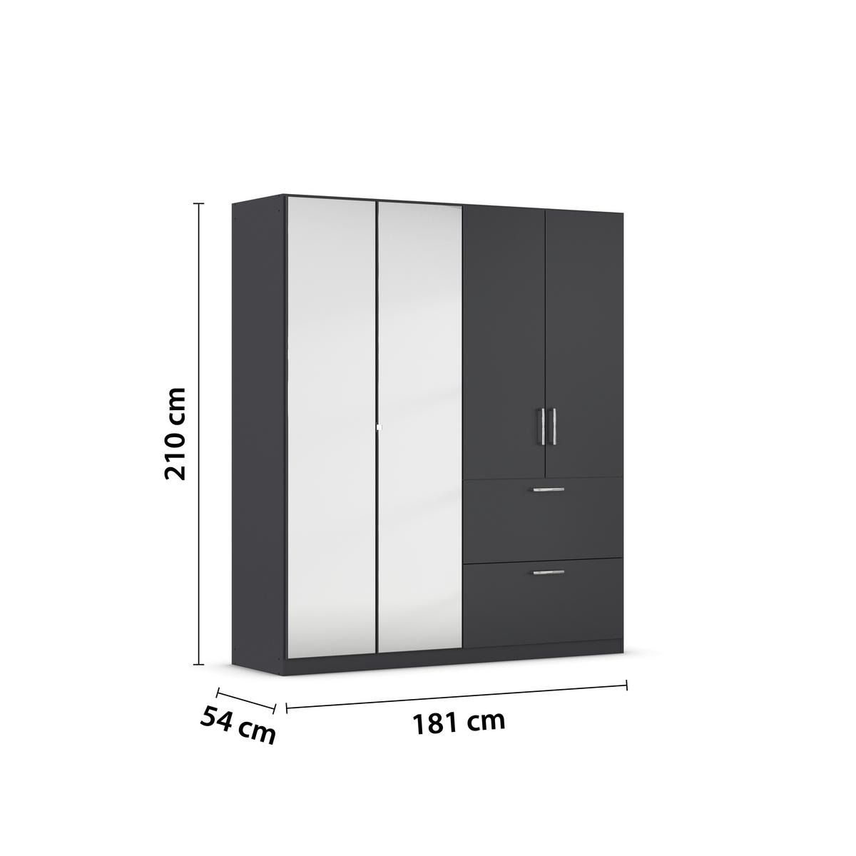 DULAP USI ROTATIVE PADUA - gri, Modern, material pe bază de lemn (180/210/54cm) - Modern Living