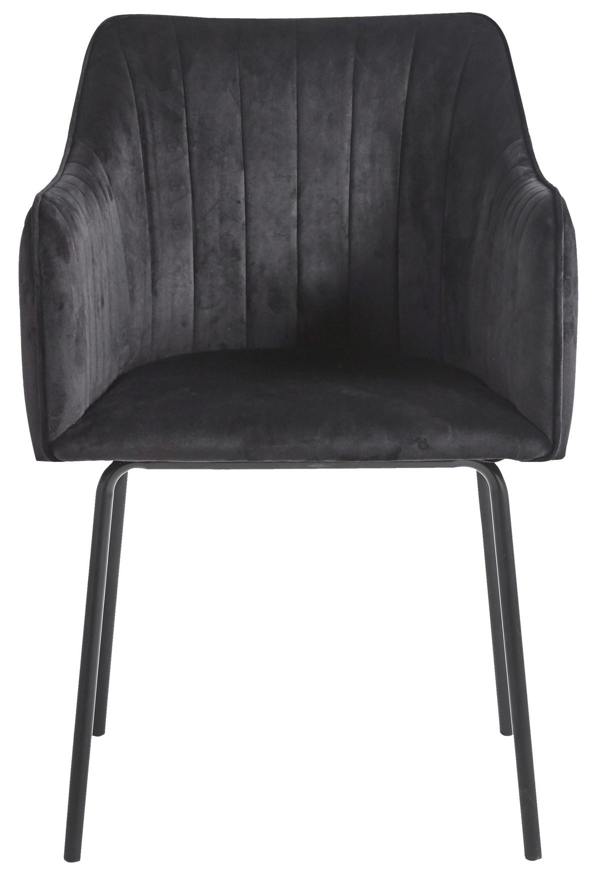 ARMLEHNSTUHL VALIA - Anthrazit/Schwarz, Design, Holzwerkstoff/Textil (48,5cm) - MID.YOU