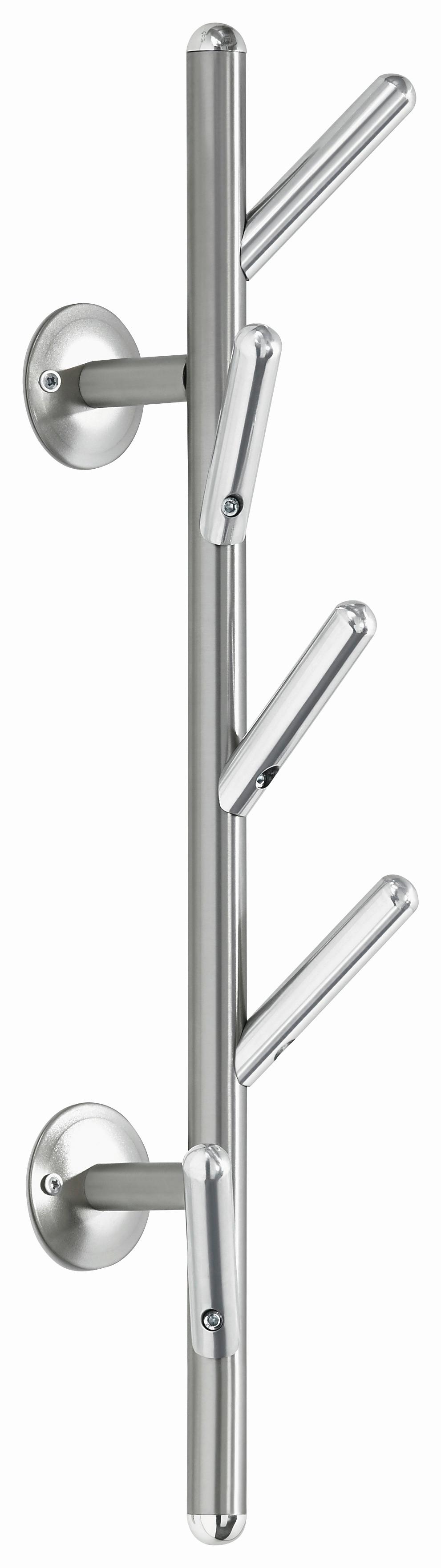 WIESZAK ŚCIENNY FRANZI - kolor stalowy/kolor aluminiowy, Design, metal (12/63/16cm)