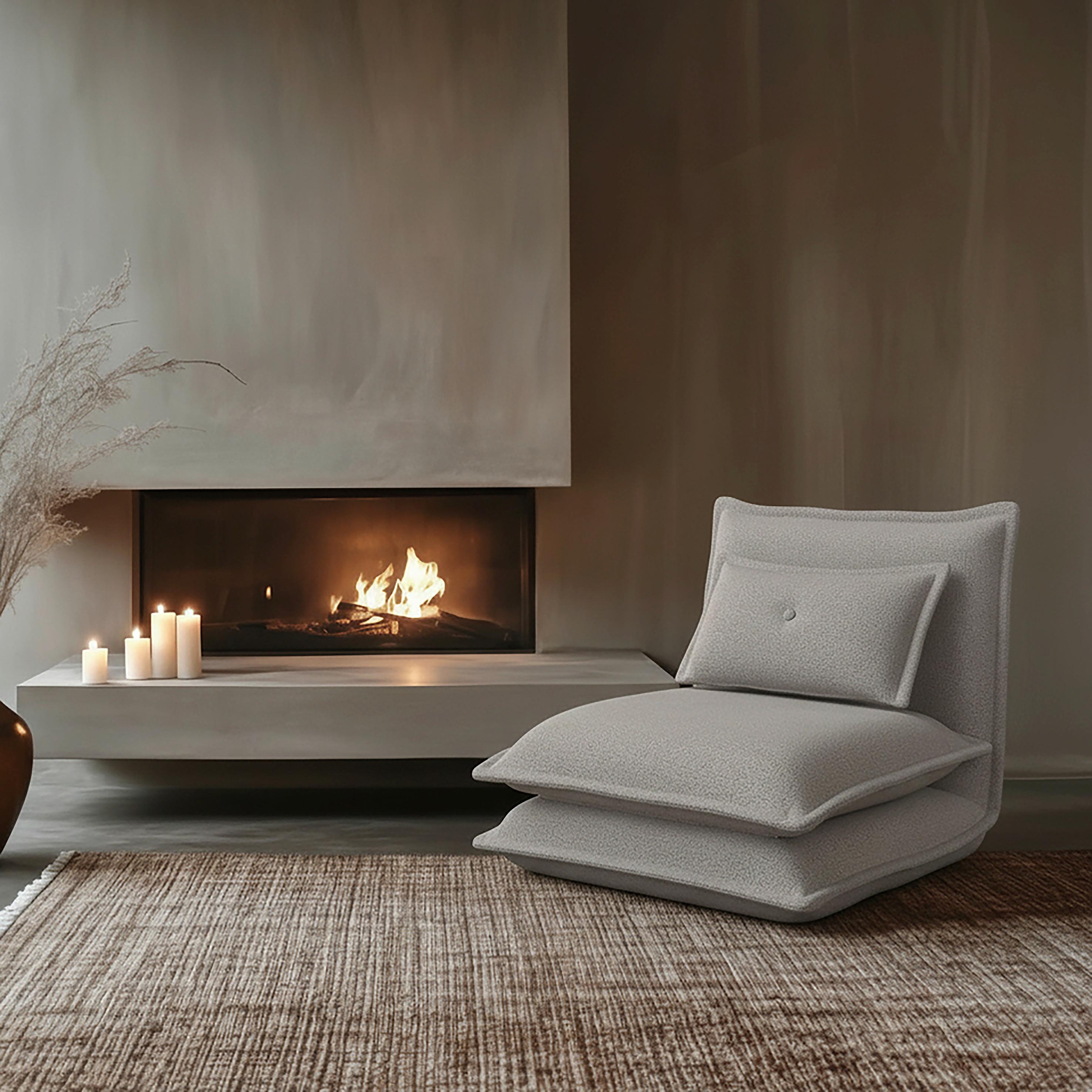 BÄDDFÅTÖLJ TAMARA - ljusgrå, Modern, metall/textil (82/31/69cm) - Bessagi Home