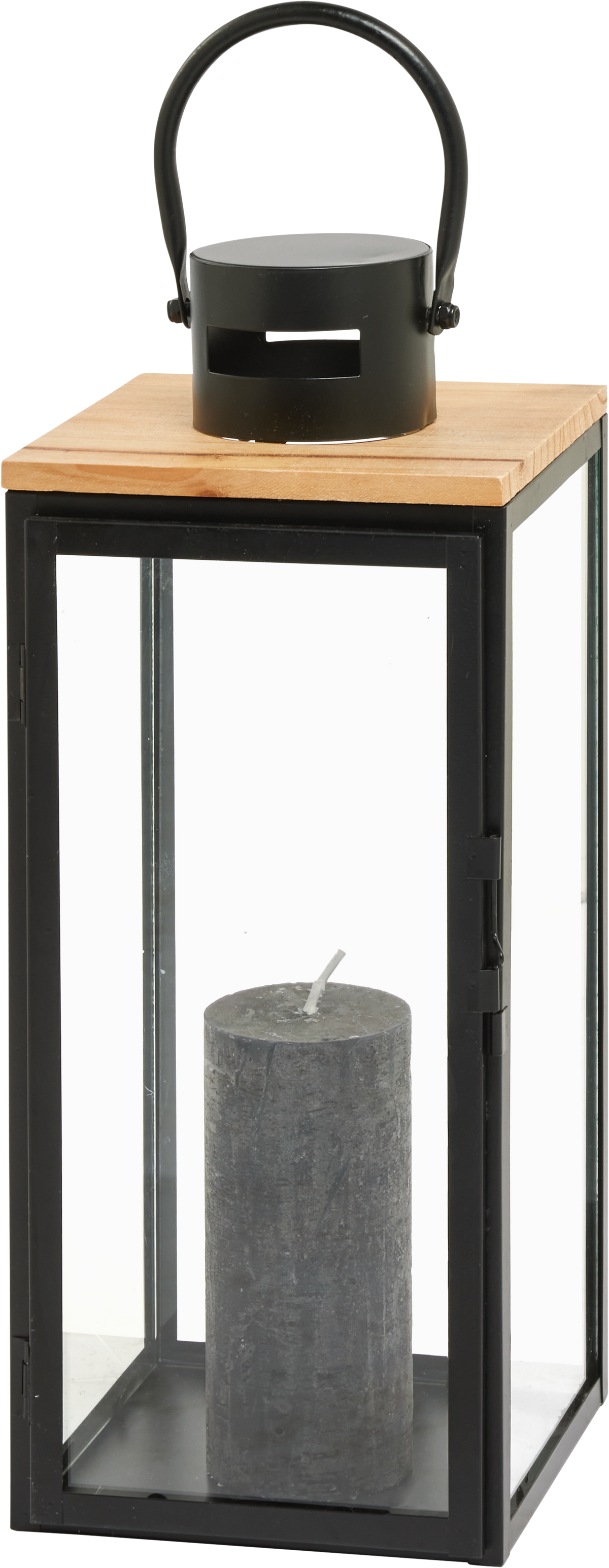 Felinar Pure - negru, sticlă/metal (16/39,5/17cm) - Premium Living