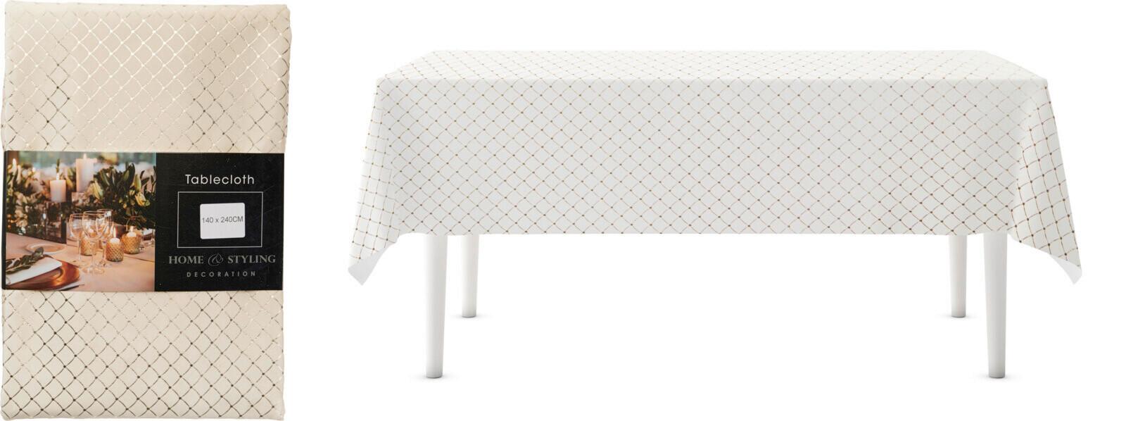 Asztalterítő Creme 140/240 - krémszínű, textil (140/240cm)