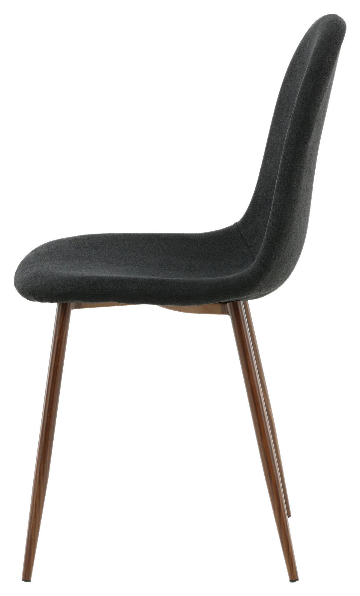 STUHL-SET POLAR - Dunkelbraun/Schwarz, Design, Textil/Metall (44/87/53cm) - Livetastic