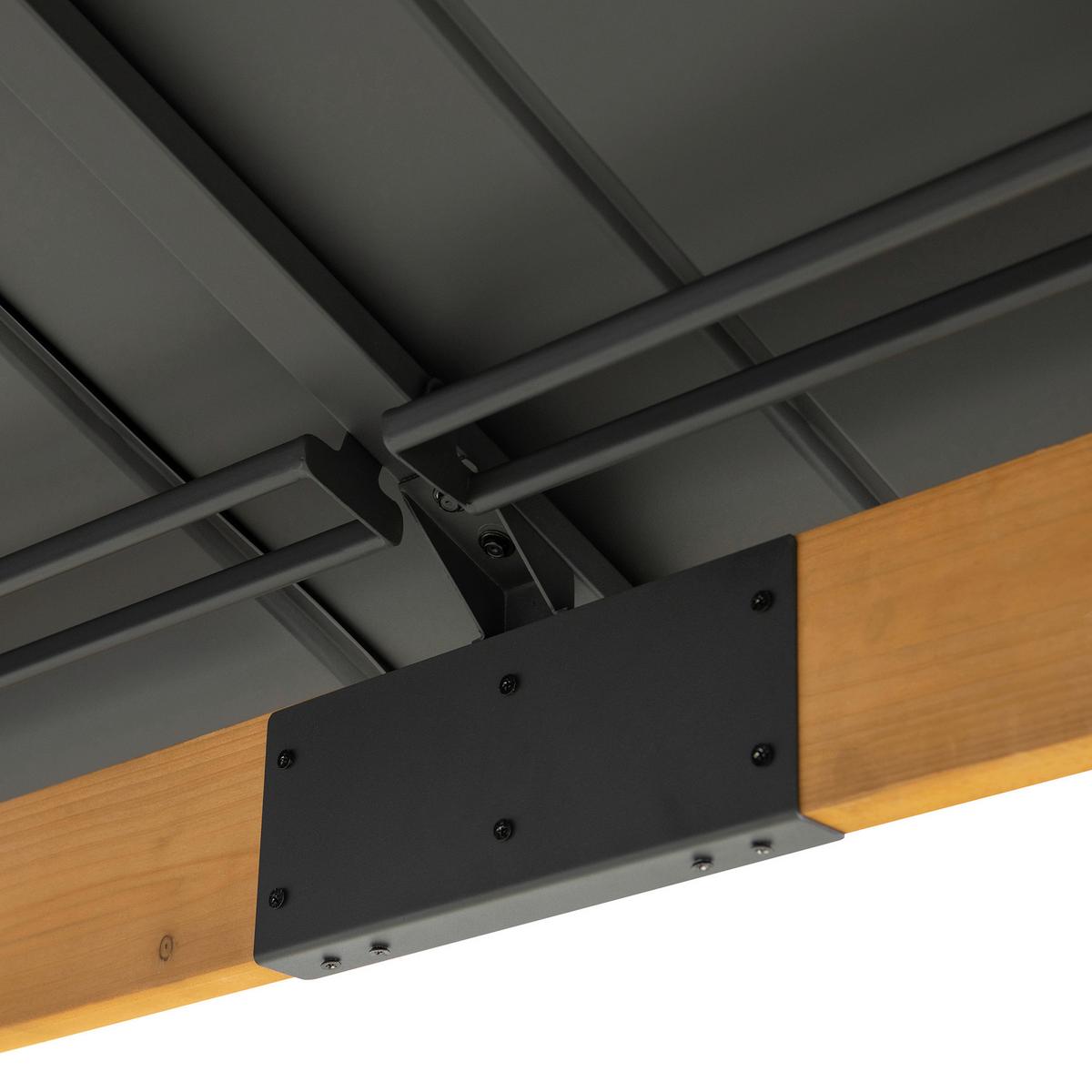 Pavillon Gazebo Anthrazit Echtholz - Anthrazit, Basics, Metall (390/320/450cm) - Modante