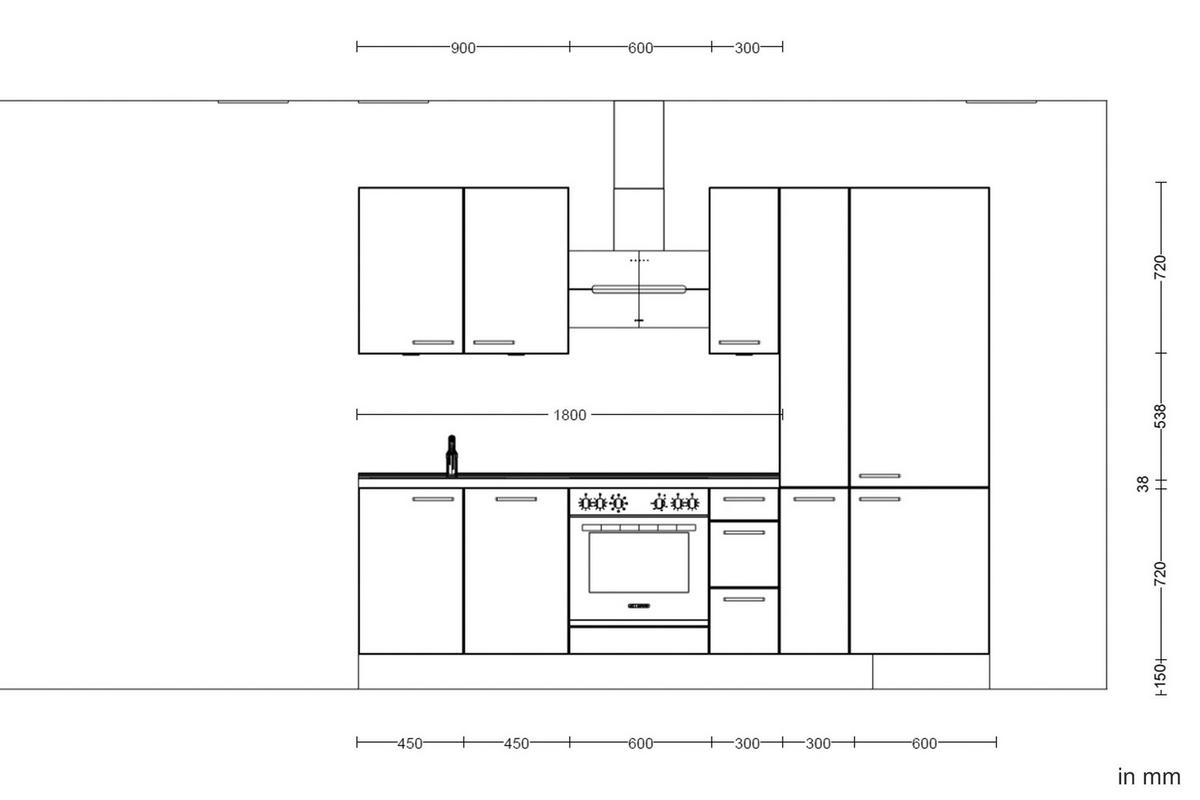 Küchenleerblock Easytouch High o. Geräte Sandfarben - Sandfarben/Eichefarben, MODERN, Holzwerkstoff/Metall (270cm) - Nobilia