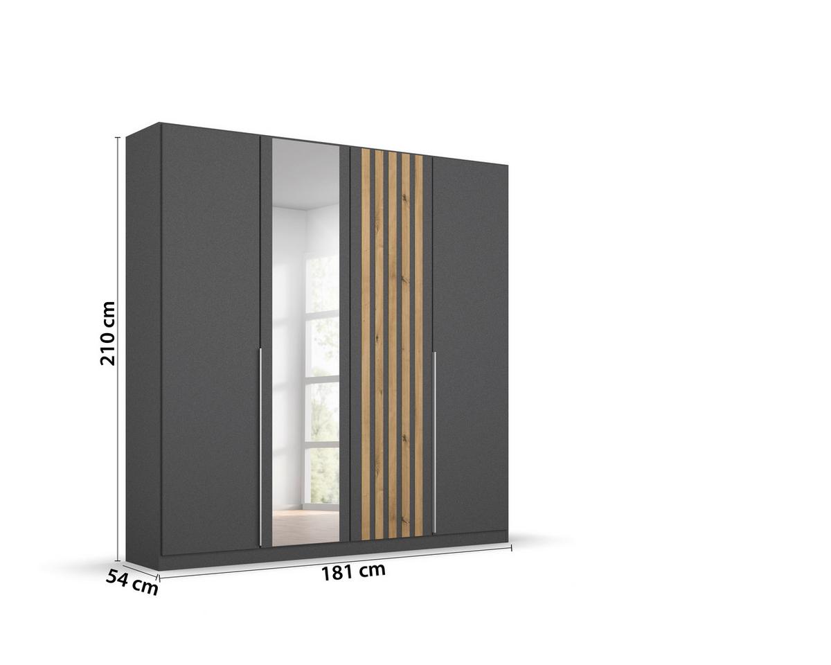 Ormar S Klasičnim Vratima Lamella - siva/hrast Artisan, Moderno, drvni materijal/metal (181/210/54cm) - Modern Living