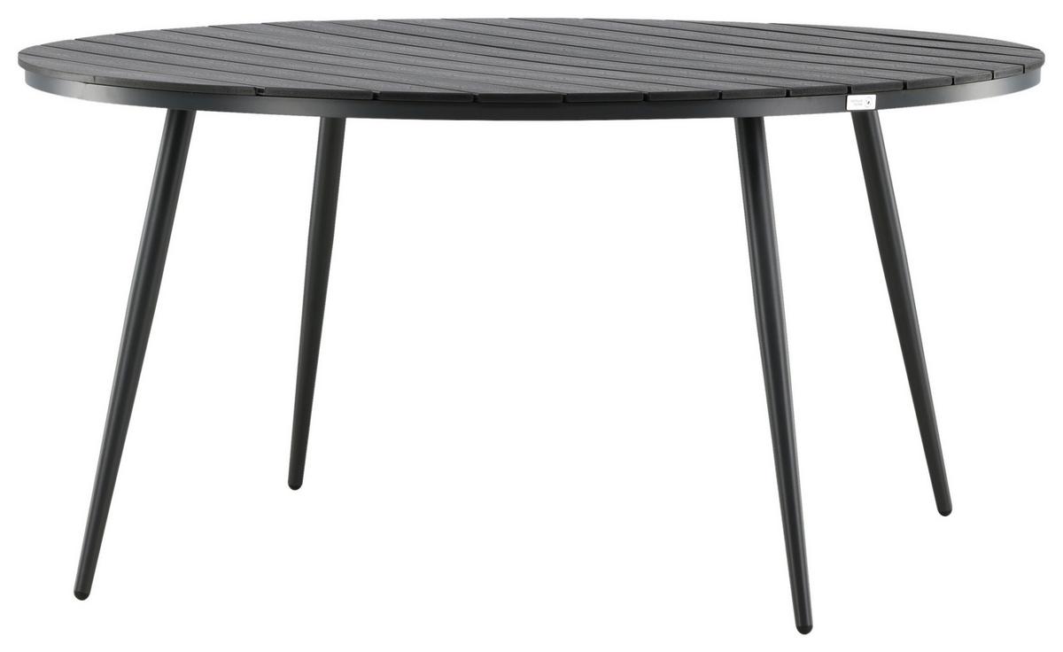 GARTENTISCH BREAK - Schwarz, KONVENTIONELL, Kunststoff/Metall (150/150/74cm) - Gardenson