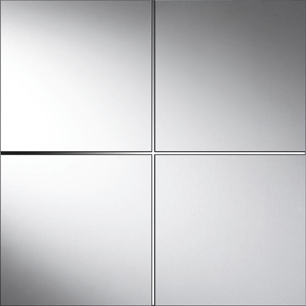 Spiegelfliesenset Tail Silberfarben - Silberfarben, Glas (30/30cm) - Modern Living