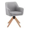 Armlehnstuhl Lucita Grau Samt Drehbar Gepolstert - Naturfarben/Grau, MODERN, Holz/Textil (59/88/60cm) - Bessagi Home
