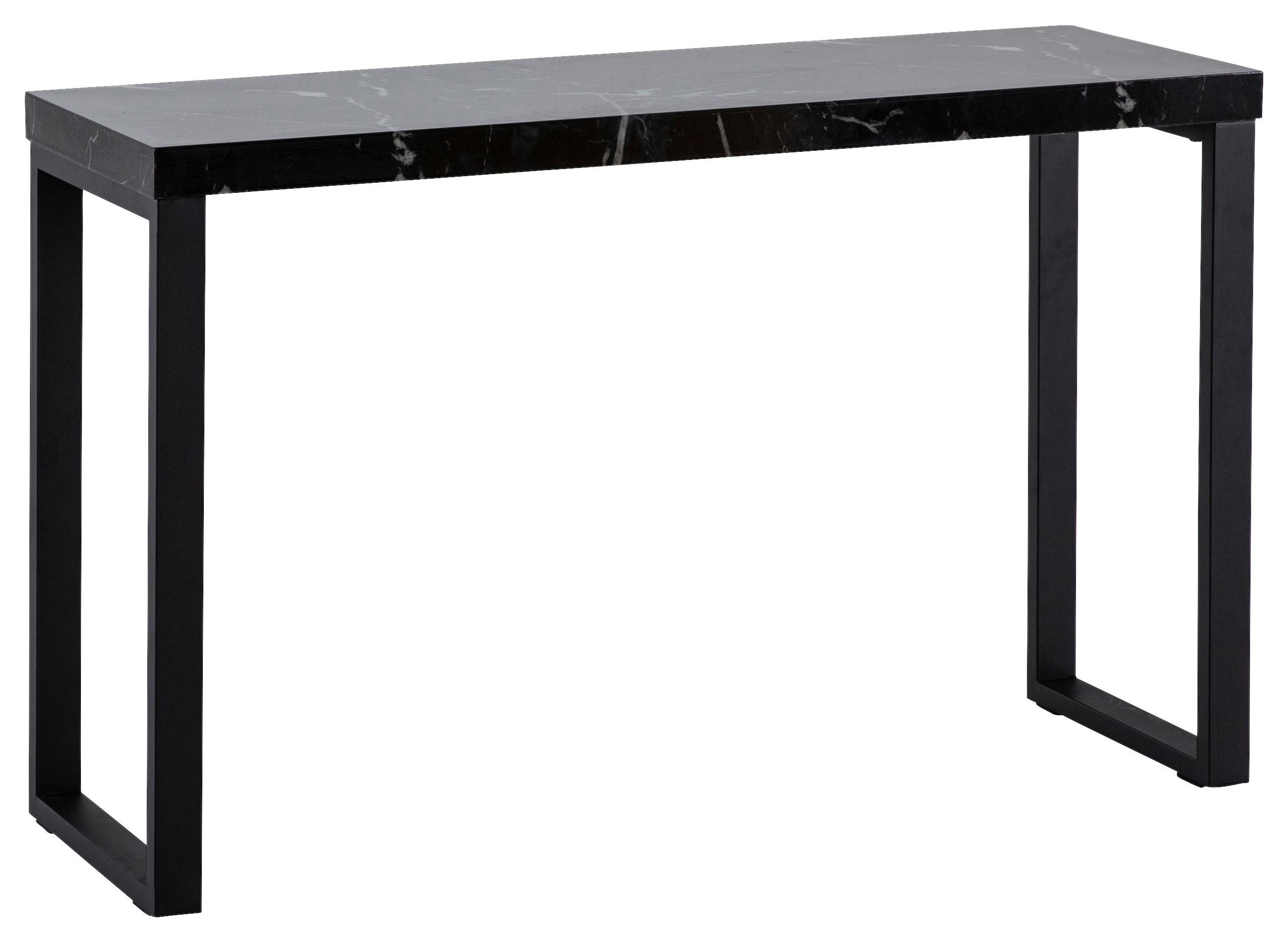 Konsolentisch Marmoroptik ca. 120x40x76 cm - Schwarz, Design, Holzwerkstoff/Metall (120/40/76cm) - MID.YOU