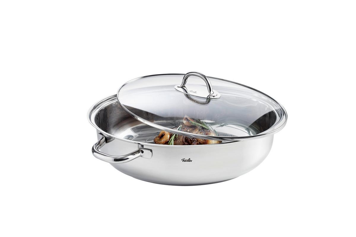 BRYTFANNA 033 701 38 000 0 FISSLER - kolor stalowy/przejrzysty, Basics, metal/szkło (38cm) - Fissler