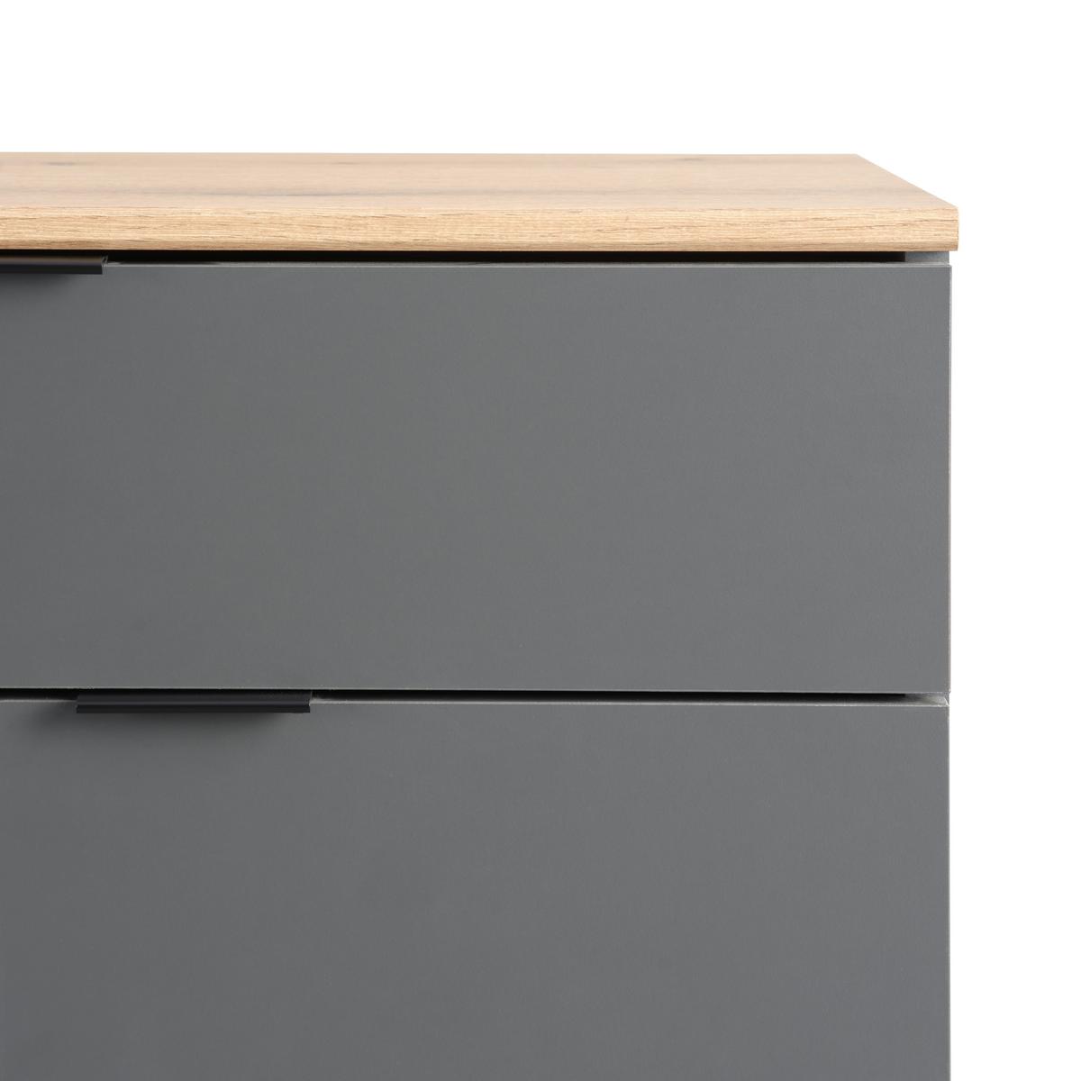 Comodă CLEVER - culoare lemn stejar/antracit, Modern, material pe bază de lemn (70/92/38cm) - Modern Living