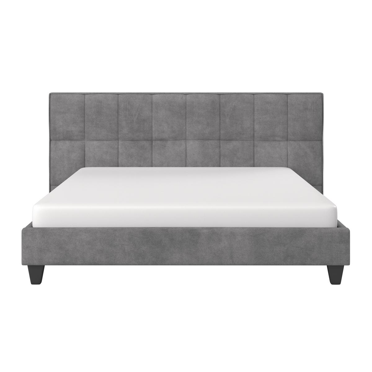 Pat tapițat Valeria cca 180X200 cm gri - gri, Modern, lemn/textil (180/200cm) - Bessagi Home