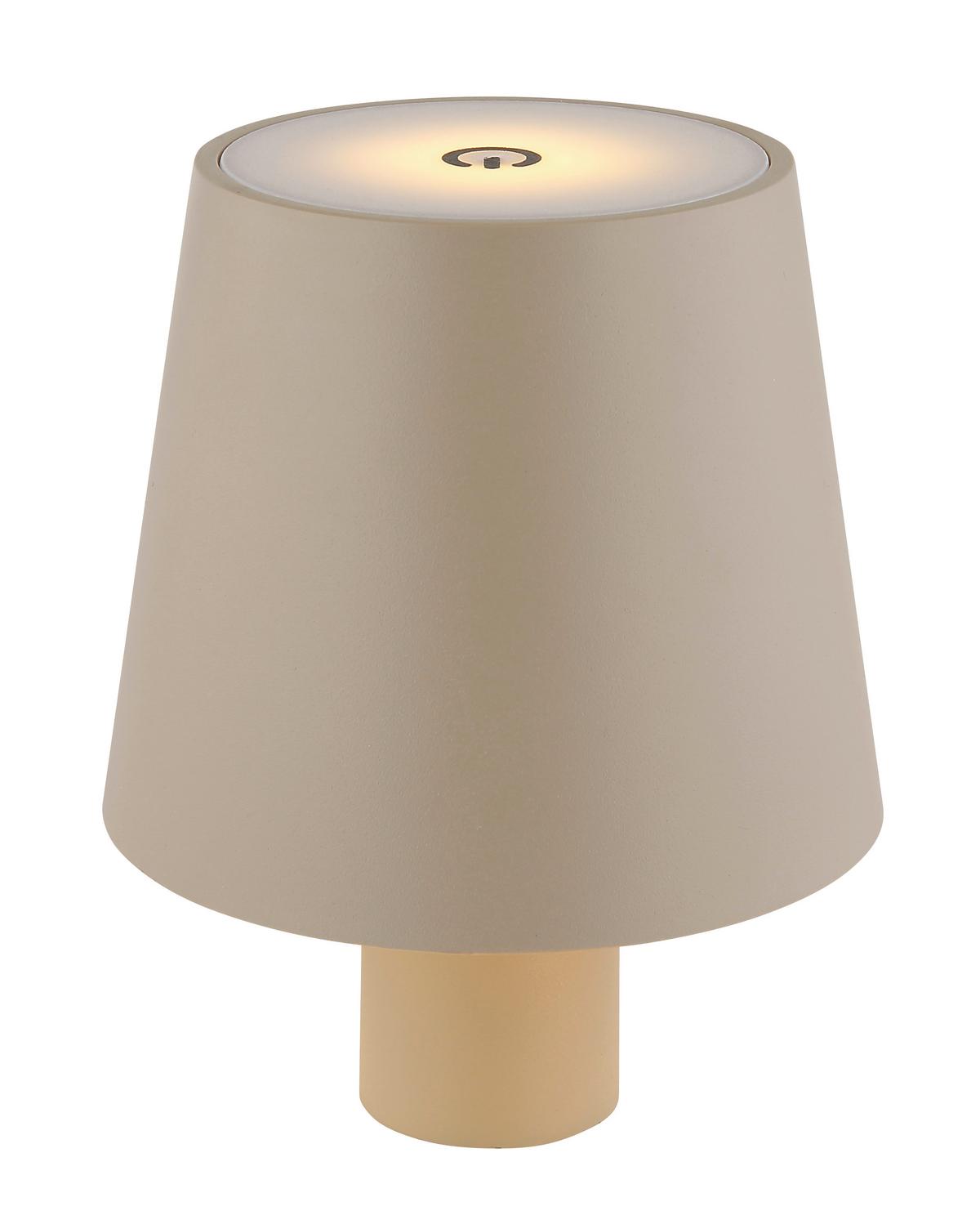 LED-Tischleuchte Vannie Opal/Sand max. 3 Watt - Sandfarben, Trend, Kunststoff/Metall (10,6/13cm) - Globo