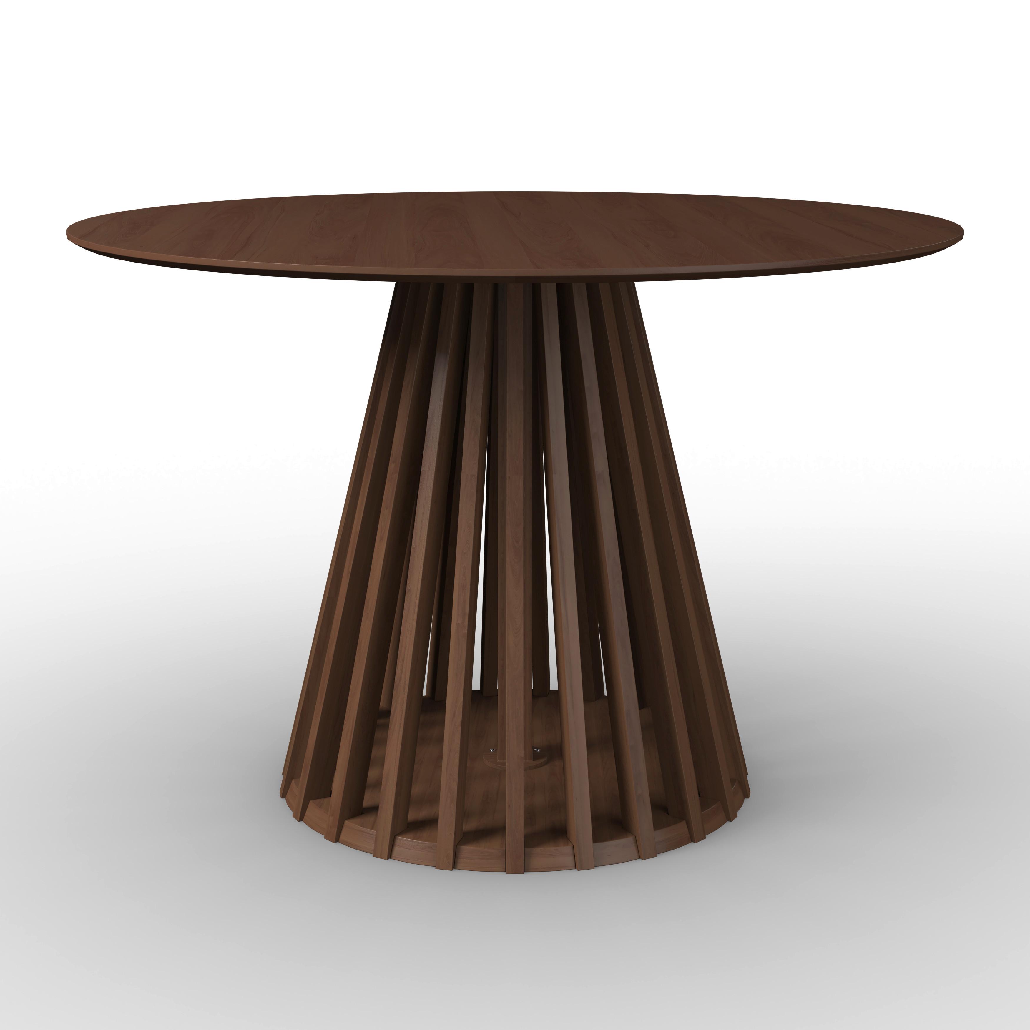 MATBORD ENNIO - valnötsfärgad, Modern, metall/trämaterial (120/75cm) - Bessagi Home