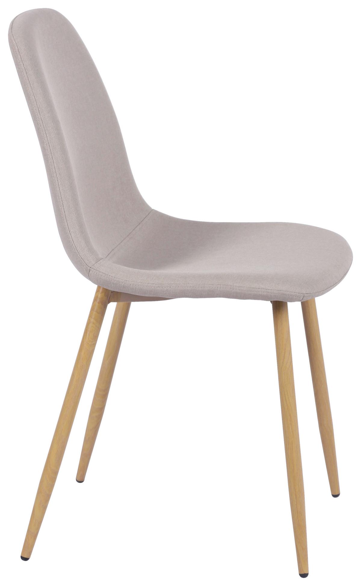 Stol Mona, Bež - barve hrasta/bež, Moderno, kovina/tekstil (44/87/56cm)