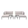 LOUNGEGRUPP ENJA - ljusgrå/grå, Modern, metall/textil (104/60/70cm) - Bessagi Garden
