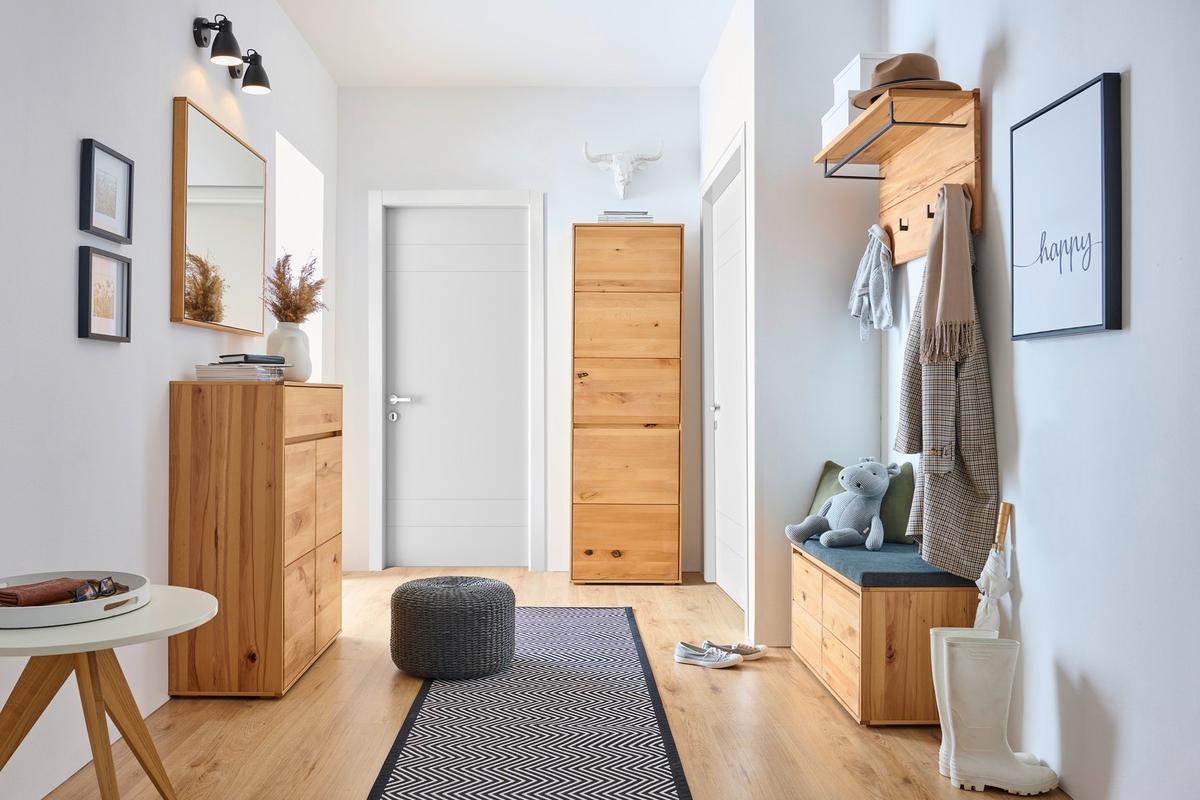 SIEDZISKO DO PRZEDPOKOJU NANTO - czarny/buk twardzielowy, Natur, materiał drewnopochodny/tkanina (85/43/38cm) - Cantus