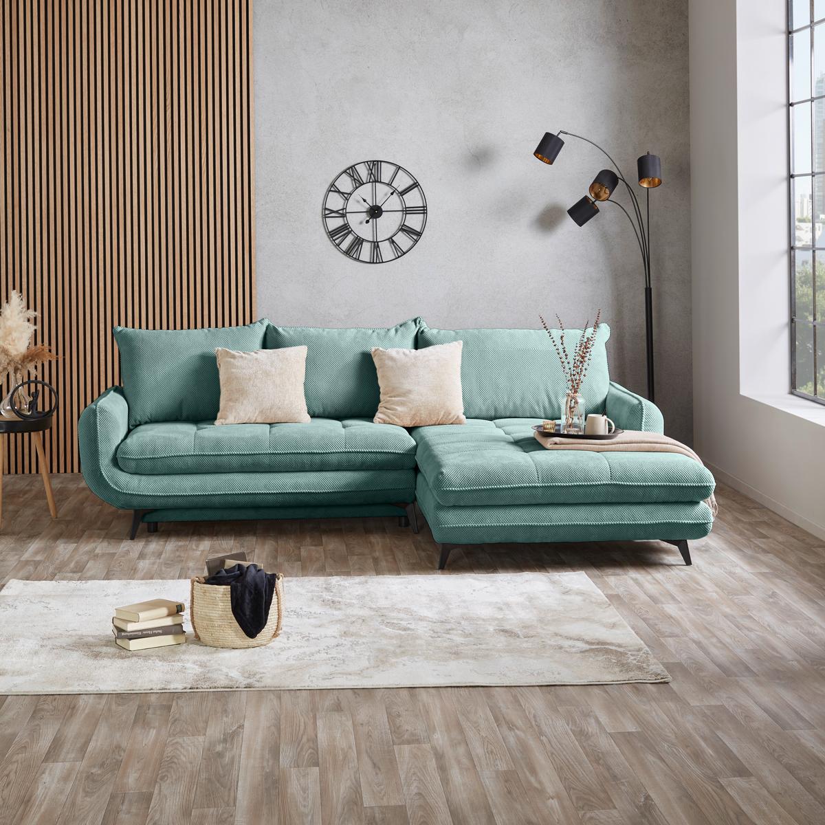 Coltar WAVE - turcoaz, Modern, lemn/metal (266/189cm) - Modern Living