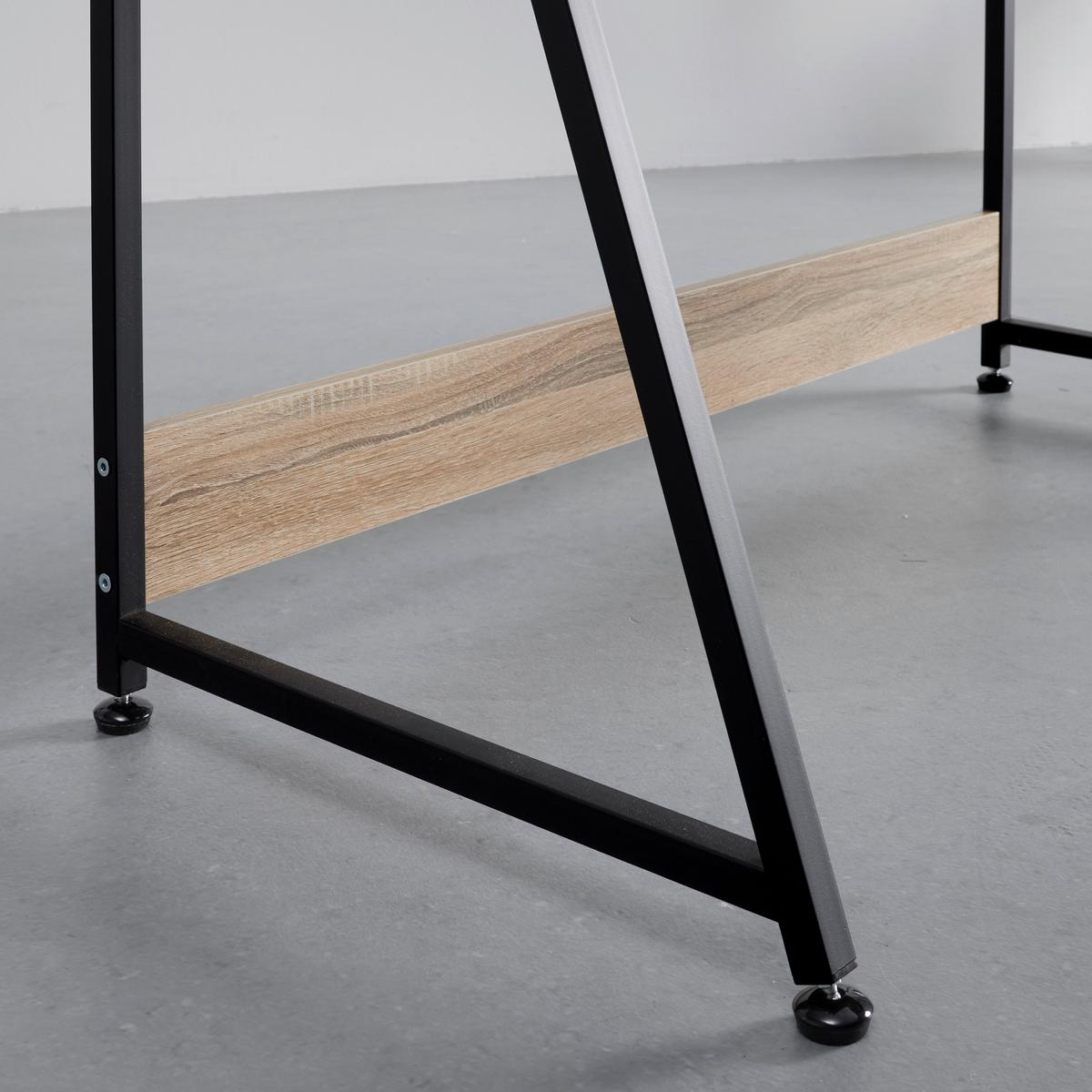 Schreibtisch Denis Eichefarben MDF ca. 100x48 cm - Eichefarben/Schwarz, MODERN, Holz/Metall (100/48/94cm) - Bessagi Home
