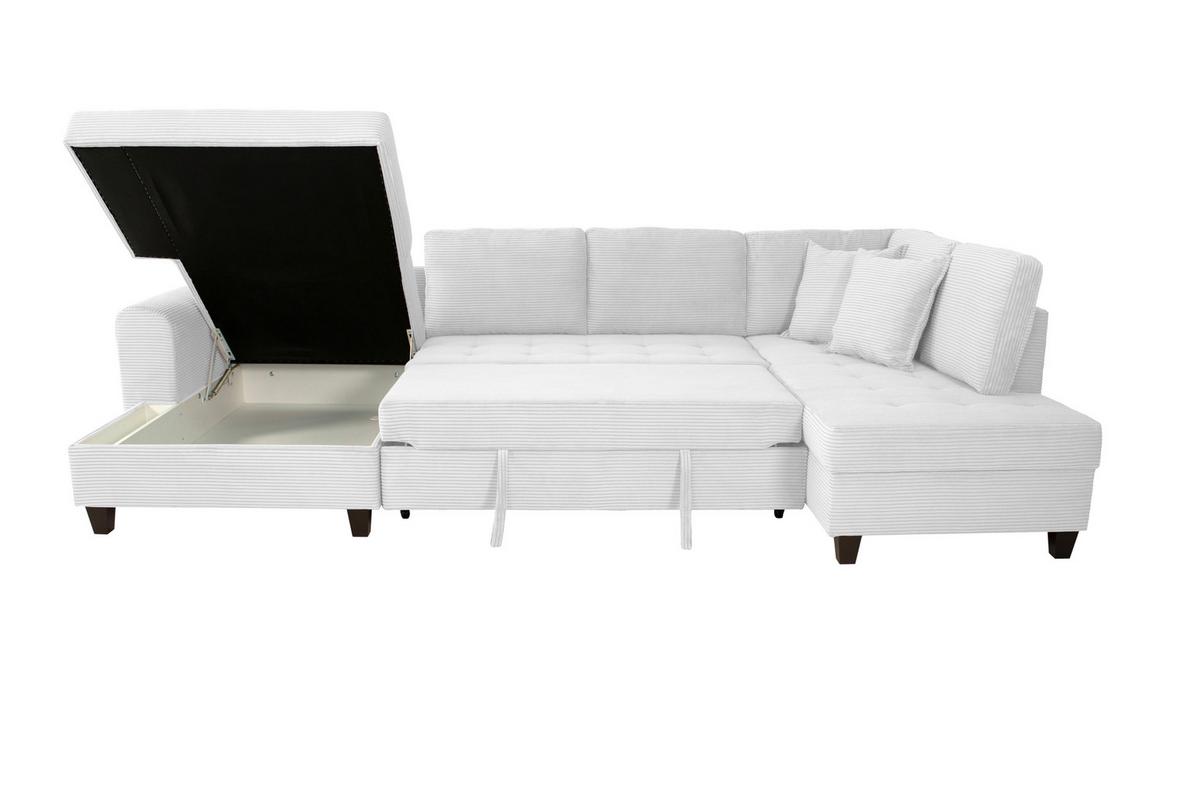 Kutna Garnitura Moritz - srebrne boje, Trend, tekstil (155/324/178cm) - Modern Living