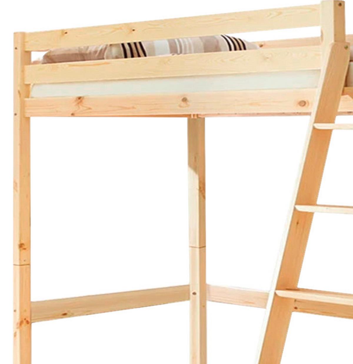 Hochbett Matthias ca. 90x200 cm Kiefer - Kieferfarben, Basics, Holz (90/200cm) - MID.YOU