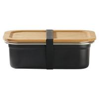 Ételtároló Doboz Űrtartalom: Kb. 1,2l Ivar - natúr színű/fekete, fa/fém (19,3/6/14,3cm) - Premium Living