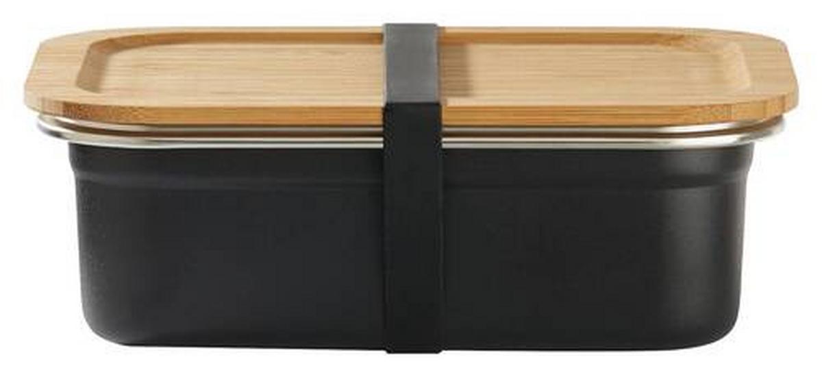Ételtároló Doboz Űrtartalom: Kb. 1,2l Ivar - natúr színű/fekete, fa/fém (19,3/6/14,3cm) - Premium Living
