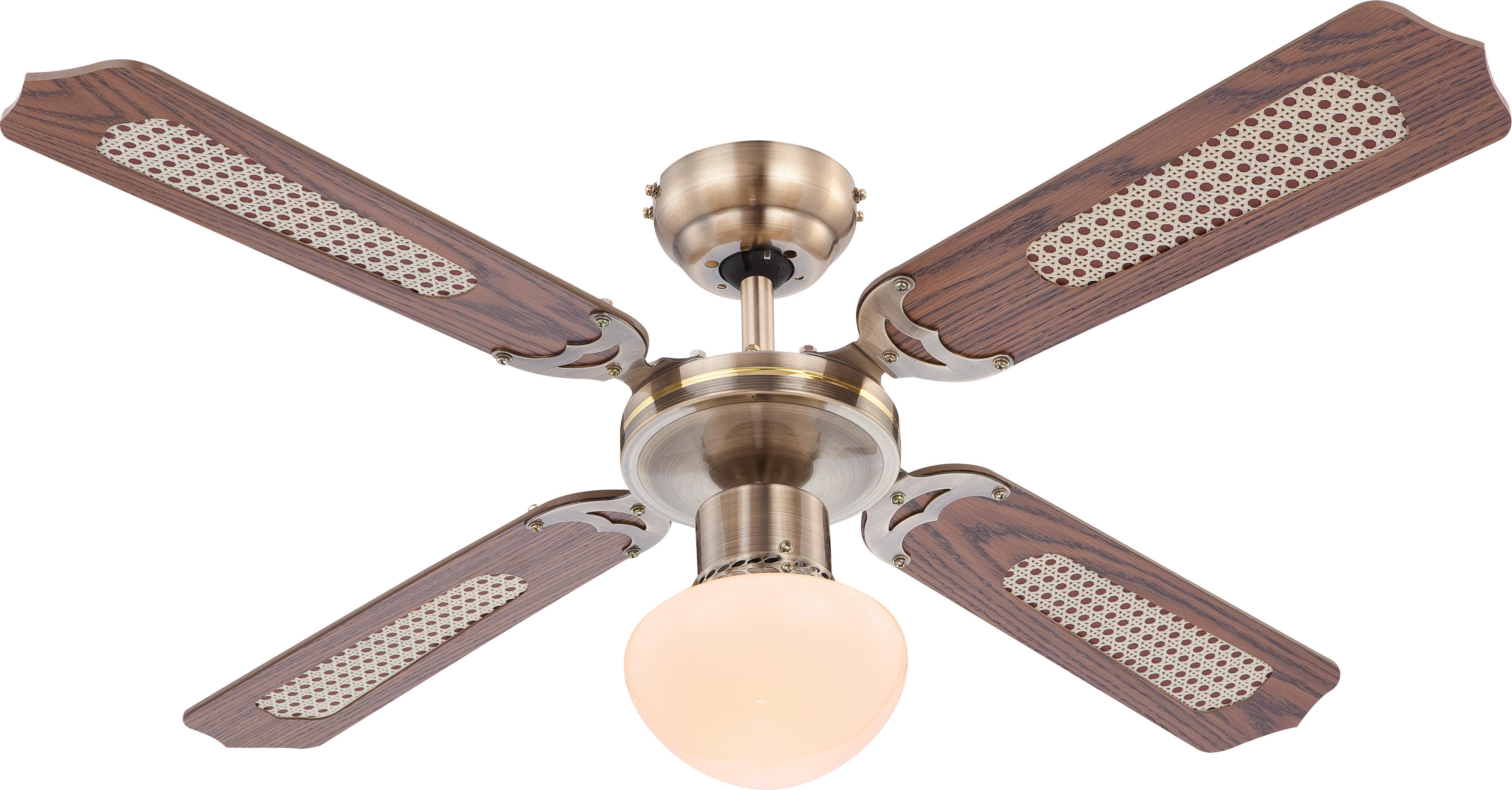 Ventilator Stropni 0309 Aston - boje hrasta, Konvencionalno, staklo/drvo (106,6/41,5cm) - Globo